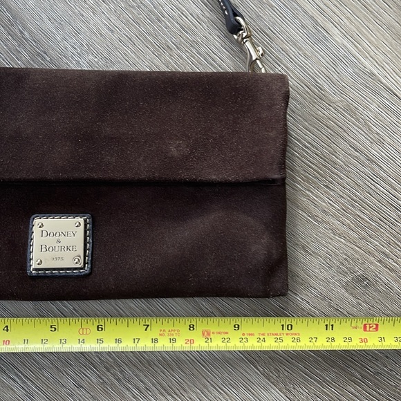 Dooney & Bourke Brown Suede fold over clutch - Picture 8 of 10